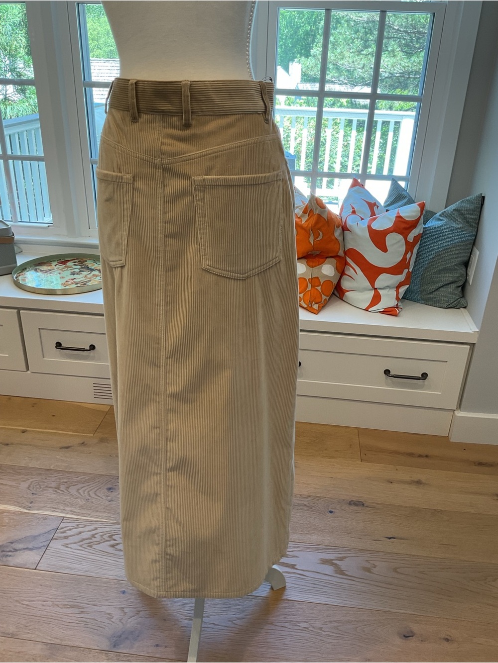 Weekends MaxMara tan corduroy midi skirt